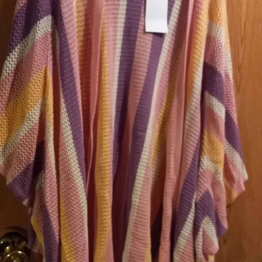 Jessica Simpson Pink, Purple, and Yellow Striped Cardigan
